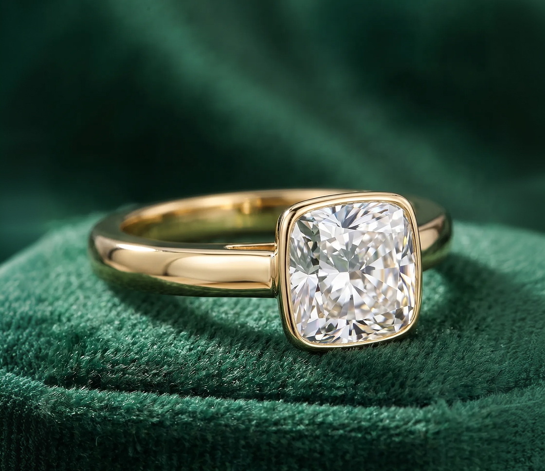 2 carat cushion engagement ring