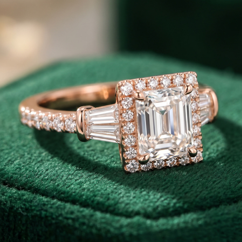 1 carat emerald cut engagement ring