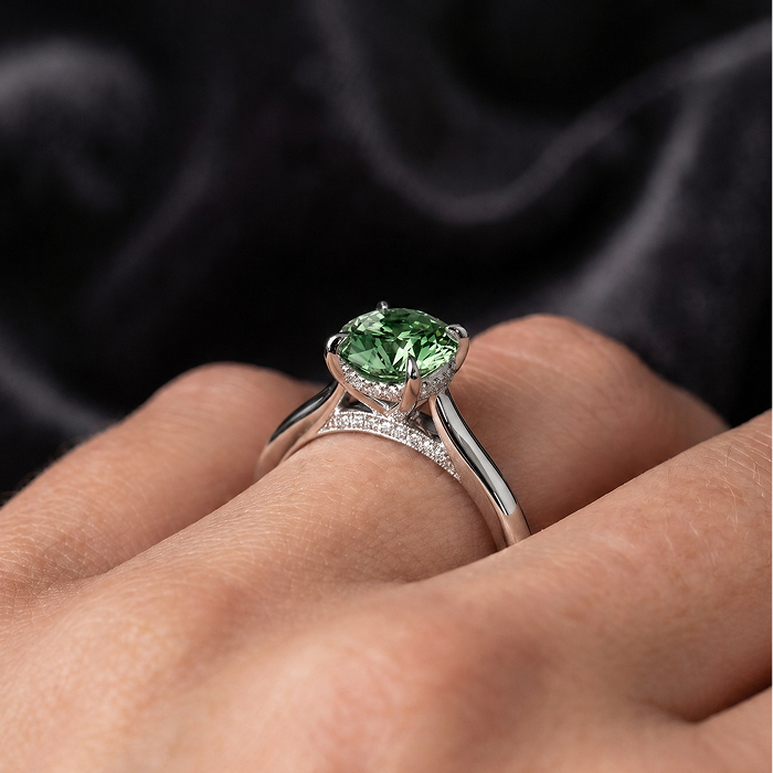 Green diamond engagement rings