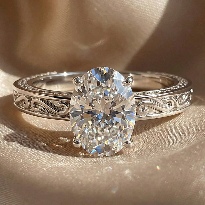 Oval vintage engagement ring